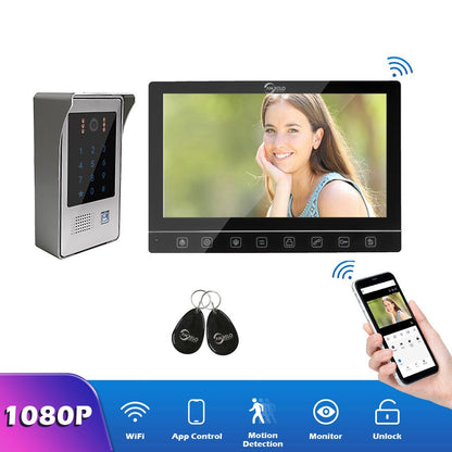 Anjielo 10 Inch with Monitor for Home Security Graffiti 1080P Screen Video Intercom Smart Doorbell Night Vision Camera