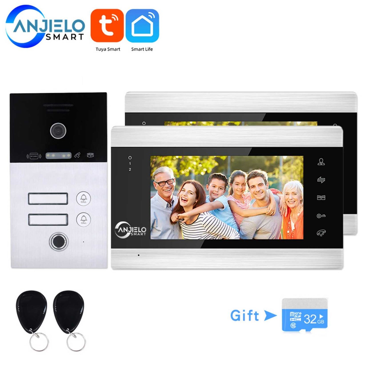 Anjielo 7-inch apartment WIFI video intercom 1080P video doorbell 1/2/3 floor WIFI doorbell Tuya video intercom
