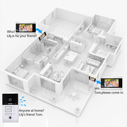 Anjielo 7-inch apartment WIFI video intercom 1080P video doorbell 1/2/3 floor WIFI doorbell Tuya video intercom