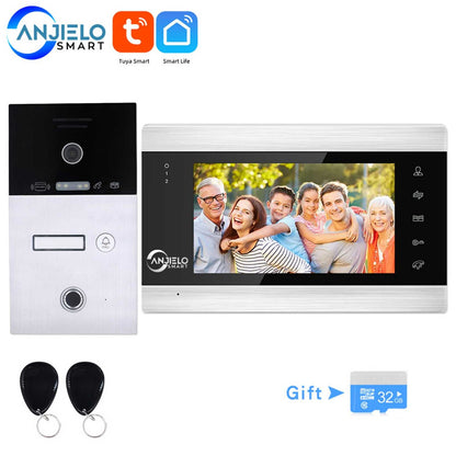 Anjielo 7-inch apartment WIFI video intercom 1080P video doorbell 1/2/3 floor WIFI doorbell Tuya video intercom