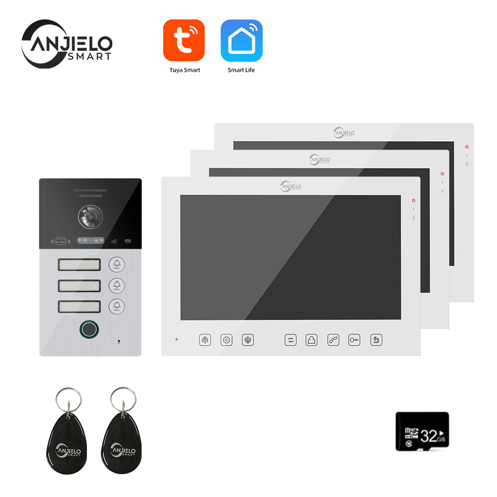 Anjielo 7-inch 1080P video apartment WIFI video intercom 1/2/3 floor WIFI doorbell Tuya home video intercom system