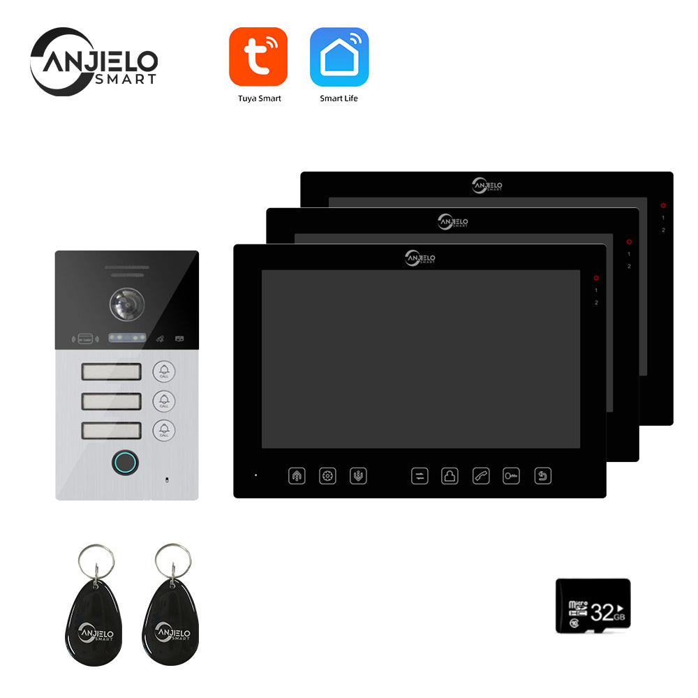 Anjielo 7-inch 1080P video apartment WIFI video intercom 1/2/3 floor WIFI doorbell Tuya home video intercom system