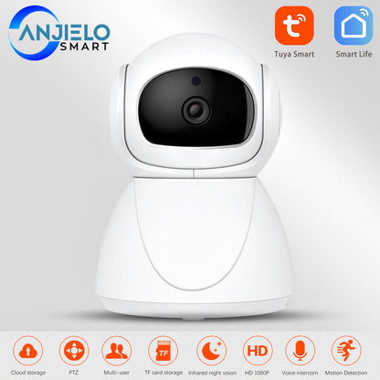 Anjielo Tuya 3MP 360 degree panoramic monitor two-way intercom mobile phone remote control WIFI wireless camera