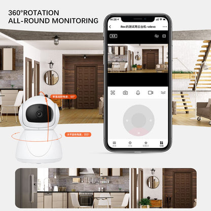 Anjielo Tuya 3MP 360 degree panoramic monitor two-way intercom mobile phone remote control WIFI wireless camera