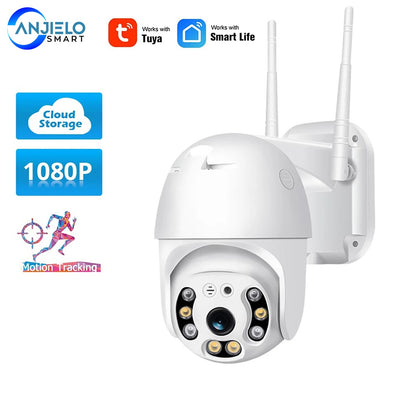 Anjielo Tuya Security Outdoor Wireless 2MP Camera Network Surveillance Camera WiFi Camera