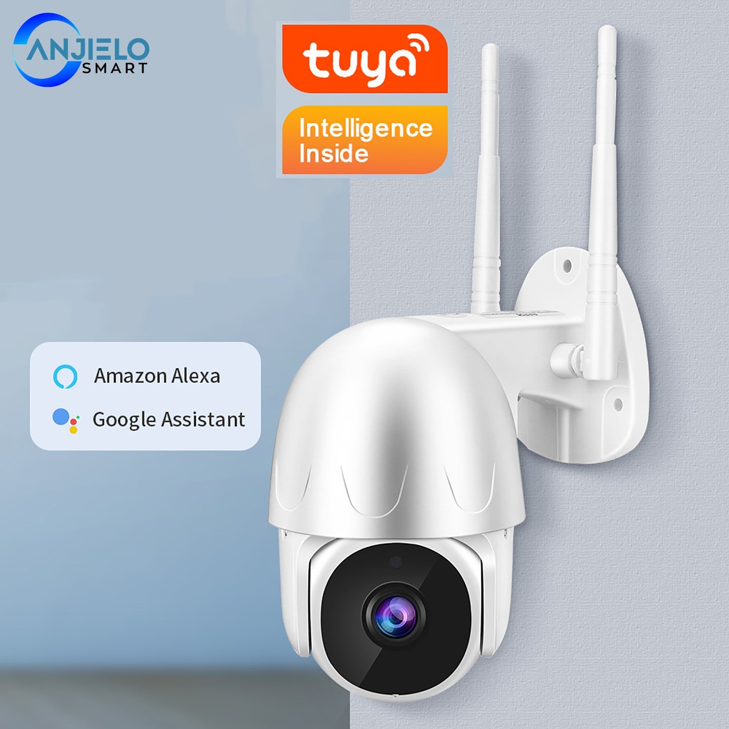 Anjielo Tuya Smart HD 1080P Surveillance Camera for Home Apartment Night Vision Motion Detection WiFi Dome IP Camera