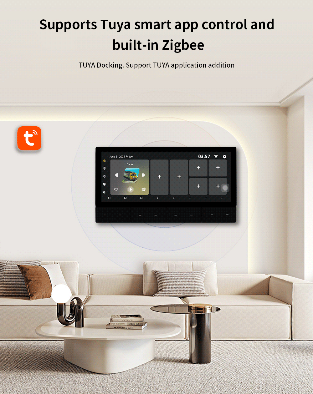Anjielo smart 6-inch IPS display central control panel tuya device supports Zigbee control scene touch screen