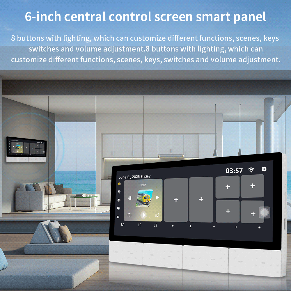 Anjielo smart 6-inch IPS display central control panel tuya device supports Zigbee control scene touch screen