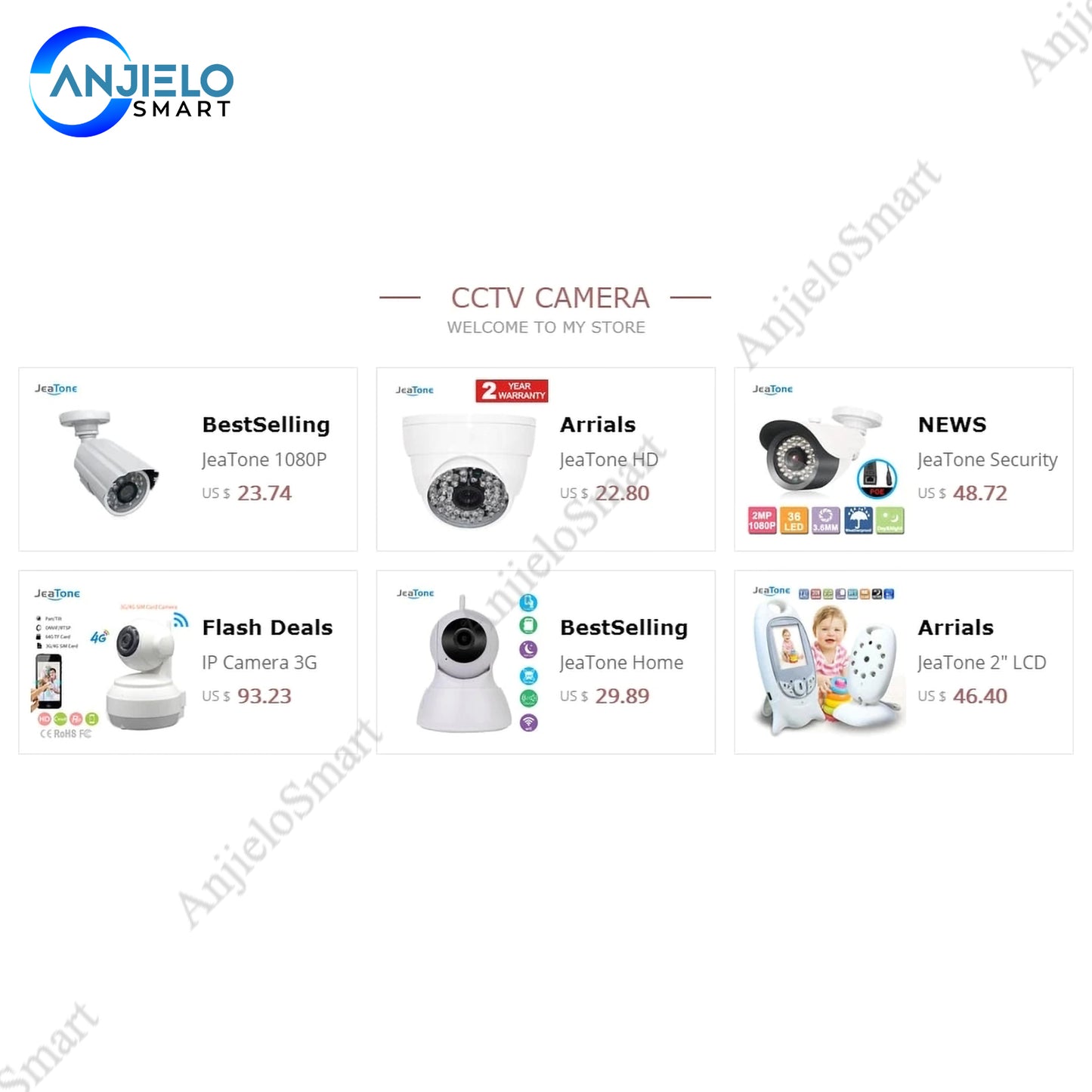 Anjielo Smart AHD Security Protection Infrared Night Vision Dome Mini Camera Video Surveillance Indoor CMOS Camera
