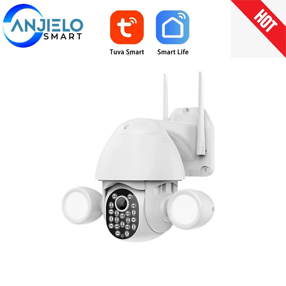Anjielo Motion Detection Color Night Vision Auto Tracking WiFi Pan-Tilt 360° View 3MP Security Camera for Home Security
