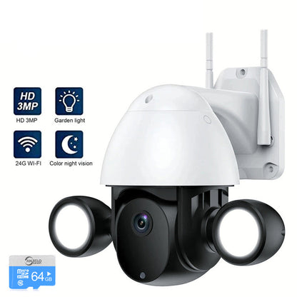 Anjielo Motion Detection Color Night Vision Auto Tracking WiFi Pan-Tilt 360° View 3MP Security Camera for Home Security