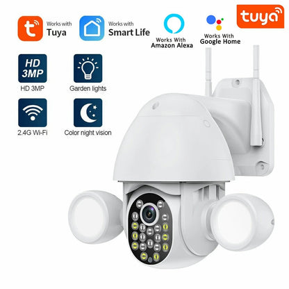Anjielo Motion Detection Color Night Vision Auto Tracking WiFi Pan-Tilt 360° View 3MP Security Camera for Home Security