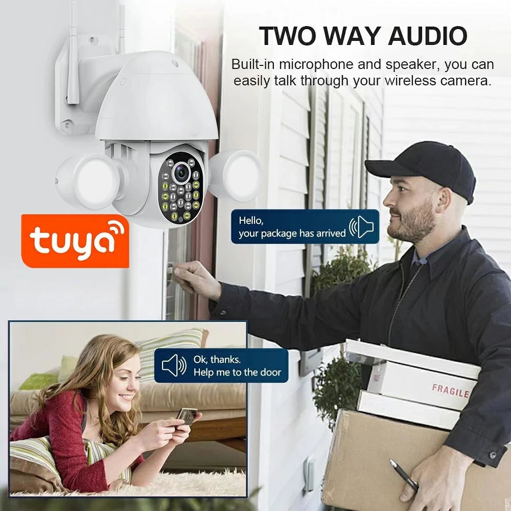 Anjielo Motion Detection Color Night Vision Auto Tracking WiFi Pan-Tilt 360° View 3MP Security Camera for Home Security