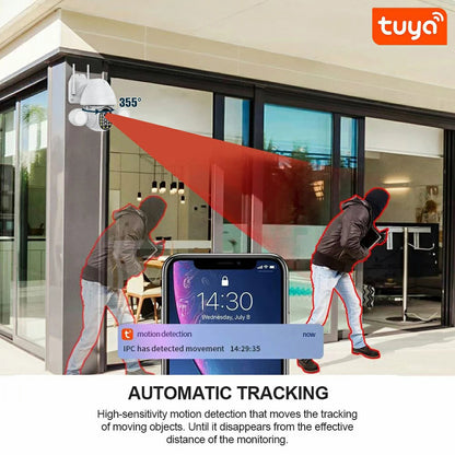 Anjielo Motion Detection Color Night Vision Auto Tracking WiFi Pan-Tilt 360° View 3MP Security Camera for Home Security