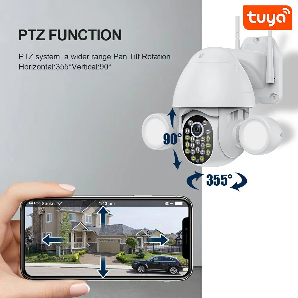 Anjielo Motion Detection Color Night Vision Auto Tracking WiFi Pan-Tilt 360° View 3MP Security Camera for Home Security