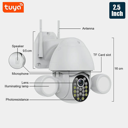 Anjielo Motion Detection Color Night Vision Auto Tracking WiFi Pan-Tilt 360° View 3MP Security Camera for Home Security