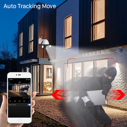 Anjielo 3MP Tuya Color Night Vision Home Security Camera WiFi Camera Outdoor 30m Auto Tracking Photo Alarm PTZ IP Camera