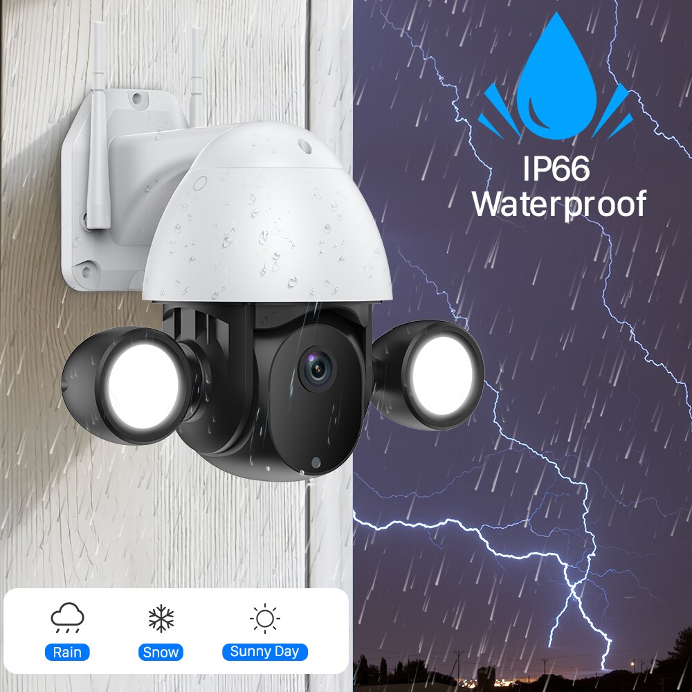 Anjielo 3MP Tuya Color Night Vision Home Security Camera WiFi Camera Outdoor 30m Auto Tracking Photo Alarm PTZ IP Camera