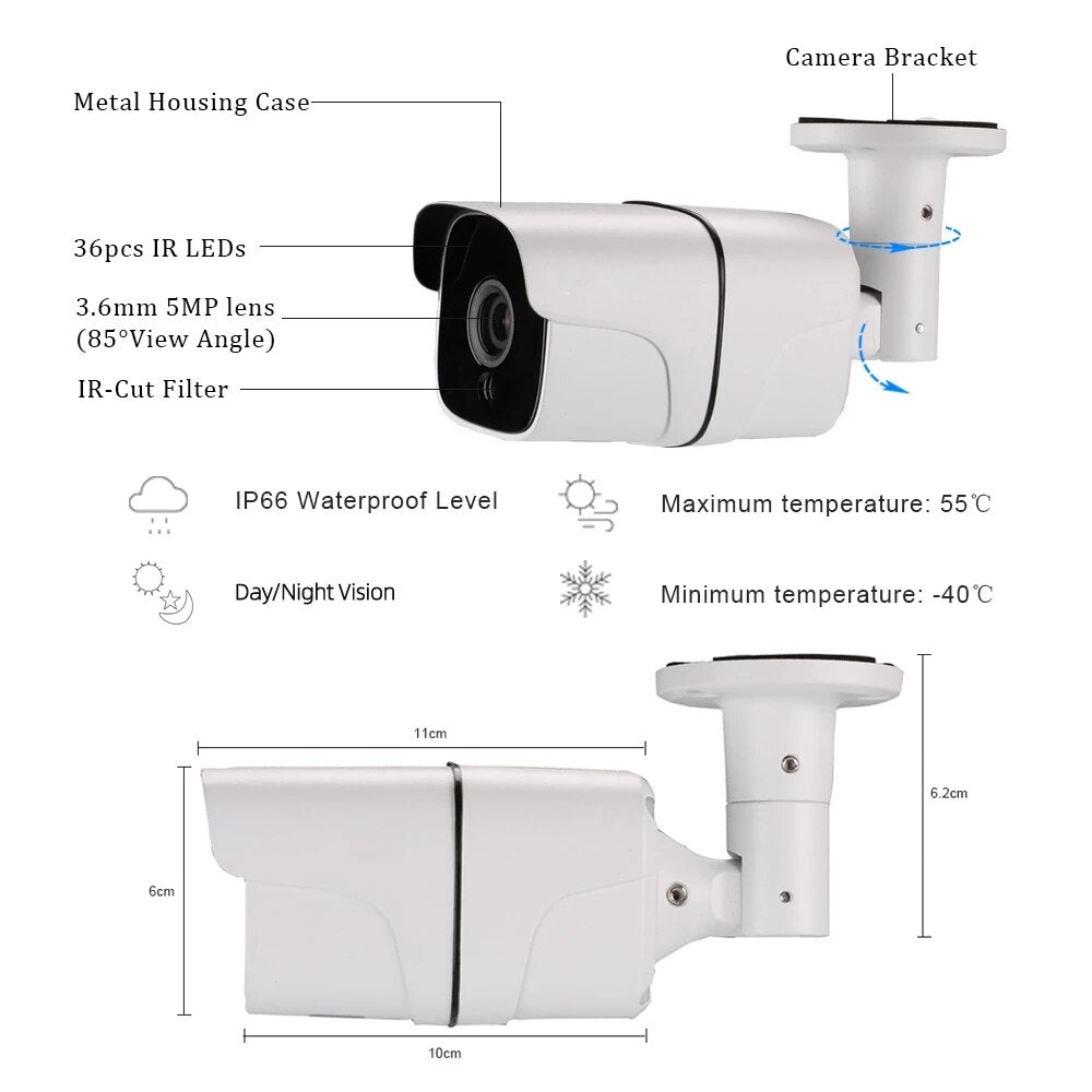 Anjielo 1080P Outdoor Waterproof Surveillance Camera AHD Security 15m Infrared Night Vision Camera Video Surveillance