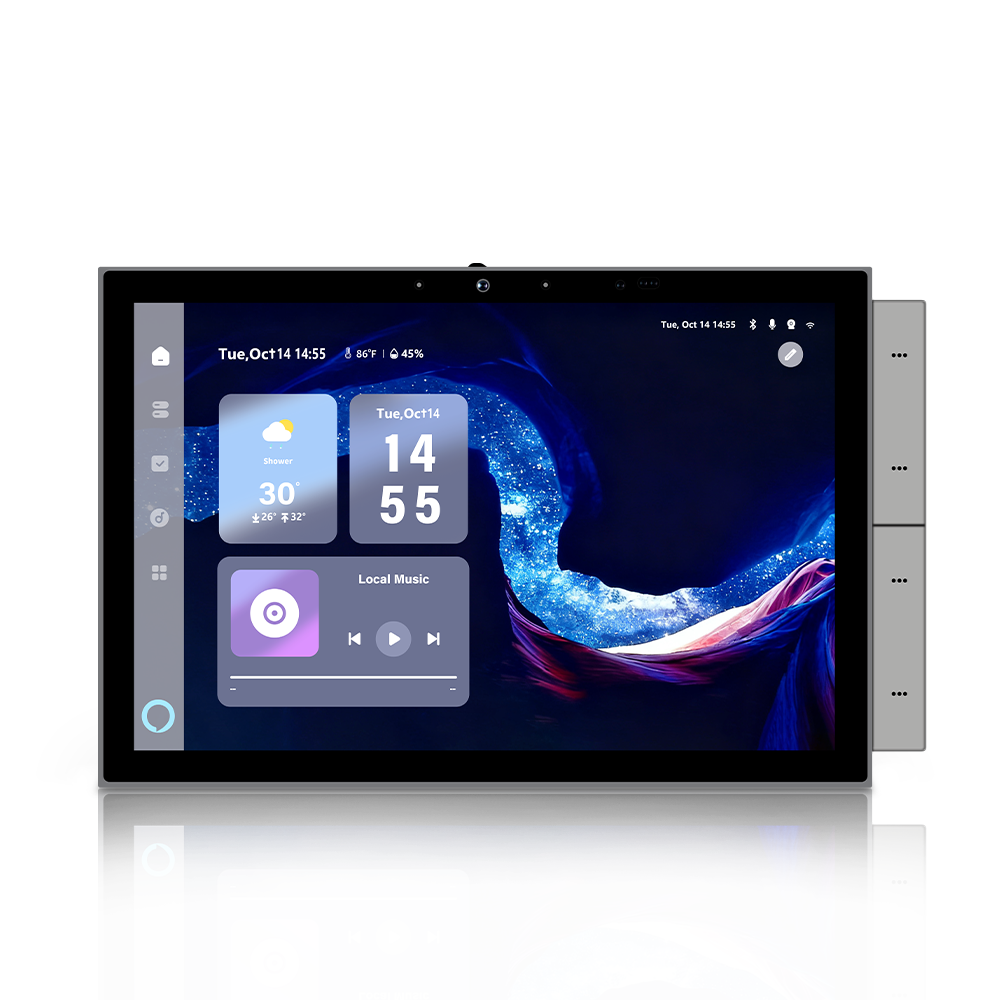 AnjieloSmart Latest Tuya Smart Home Automation Built-in Alexa Voice 10.1 Inch Display In-Wall Mount Central Control Switch Panel with Zigbee Hub Gateway for Home