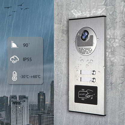 Anjielo Smart 4 Wired Video Multi-family Apartment Intercom System,2/3/4/6/8/10/12 Units 7 inch Monitor Video Door Phone Kit,Indoor Outdoor Video Doorbell, ID Card Unlock, 2 Way Audio for Home and Villa