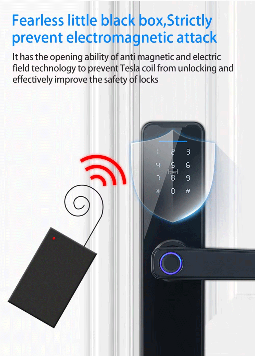 AnjieloSmart Anti-Hack Smart Lock Fingerprint & Remote Access, Silent & Easy Installation, with Anti-Interference Technology for Home Security