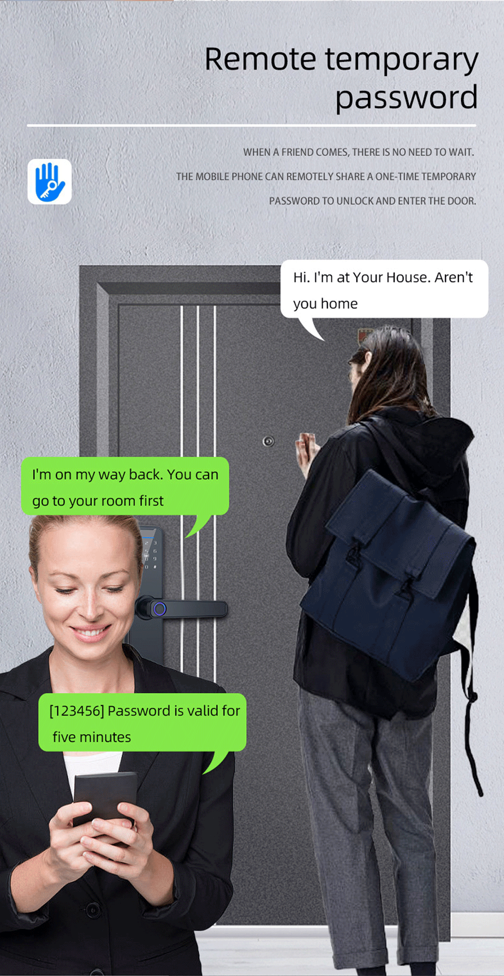 AnjieloSmart Anti-Hack Smart Lock Fingerprint & Remote Access, Silent & Easy Installation, with Anti-Interference Technology for Home Security