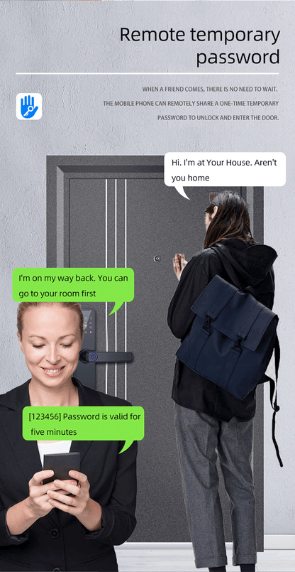 AnjieloSmart Anti-Hack Smart Lock Fingerprint & Remote Access, Silent & Easy Installation, with Anti-Interference Technology for Home Security