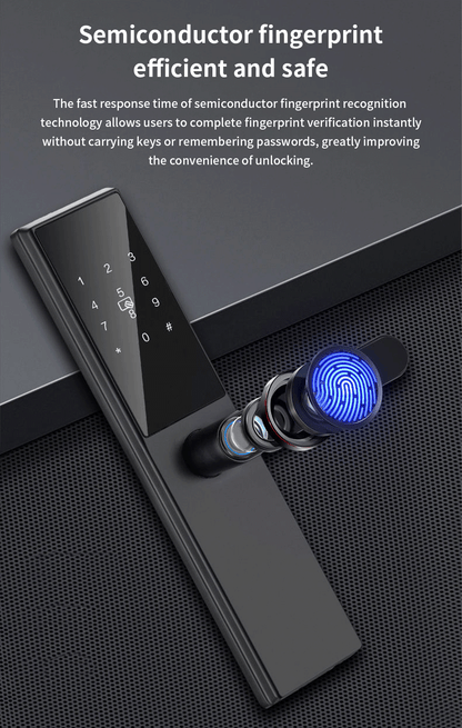 AnjieloSmart Anti-Electrical Shock Smart Lock - Fingerprint Entry, App Control with Temporary Passcodes, USB and Key Backup