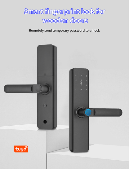 AnjieoSmart Quiet Smart Lock - Fingerprint Entry, Won't Wake Family, with Tamper Alert & Emergency USB Power