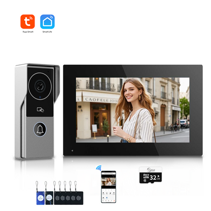 ANJIELOSmart Security Intercom System with 1080P 7/10-inch Touch Screen and Waterproof Door Phone, 140° Ultra-wide-angle Monitoring For Home