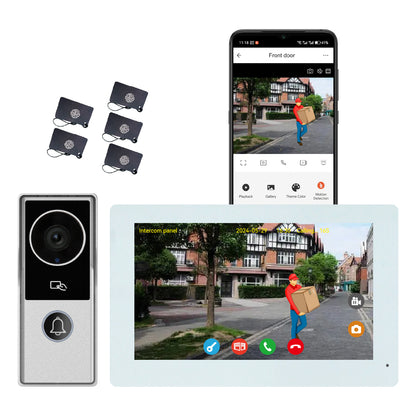Anjielo 7 inch or 10 inch 1024x600 pixel IPS touch screen carries micro SD card with a 10-level, up to 512GB 2-wire digital video intercom kit