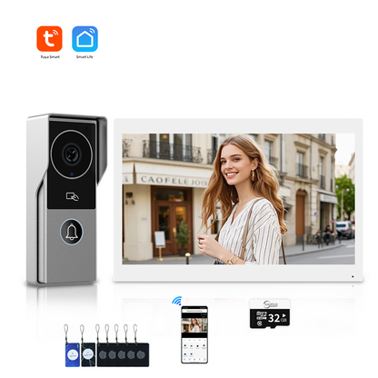 ANJIELOSmart Security Intercom System with 1080P 7/10-inch Touch Screen and Waterproof Door Phone, 140° Ultra-wide-angle Monitoring For Home