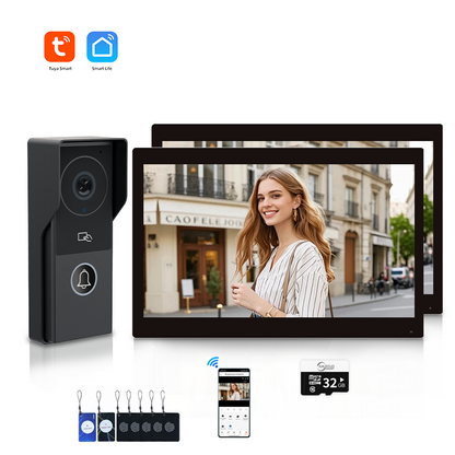 ANJIELOSmart Security Intercom System with 1080P 7/10-inch Touch Screen and Waterproof Door Phone, 140° Ultra-wide-angle Monitoring For Home