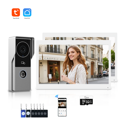 ANJIELOSmart Security Intercom System with 1080P 7/10-inch Touch Screen and Waterproof Door Phone, 140° Ultra-wide-angle Monitoring For Home