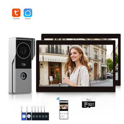 ANJIELOSmart Security Intercom System with 1080P 7/10-inch Touch Screen and Waterproof Door Phone, 140° Ultra-wide-angle Monitoring For Home