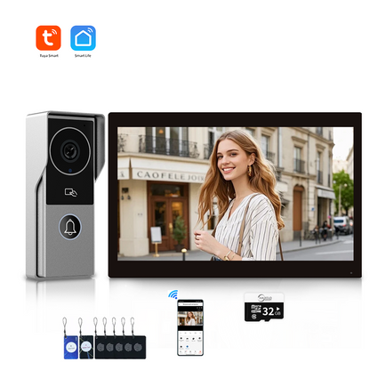 ANJIELOSmart Security Intercom System with 1080P 7/10-inch Touch Screen and Waterproof Door Phone, 140° Ultra-wide-angle Monitoring For Home