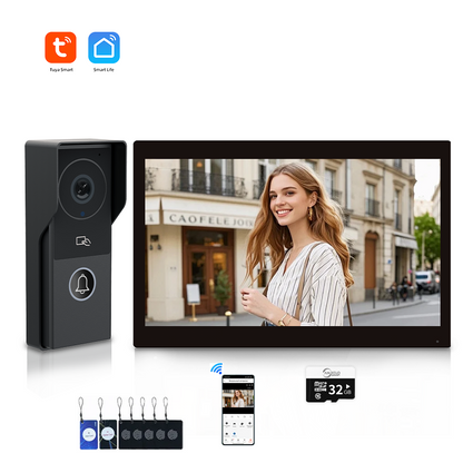 ANJIELOSmart Security Intercom System with 1080P 7/10-inch Touch Screen and Waterproof Door Phone, 140° Ultra-wide-angle Monitoring For Home