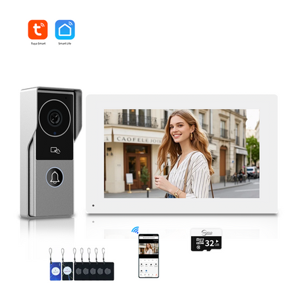 ANJIELOSmart Security Intercom System with 1080P 7/10-inch Touch Screen and Waterproof Door Phone, 140° Ultra-wide-angle Monitoring For Home