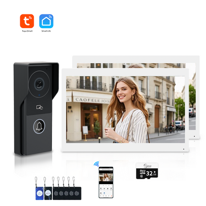 ANJIELOSmart Security Intercom System with 1080P 7/10-inch Touch Screen and Waterproof Door Phone, 140° Ultra-wide-angle Monitoring For Home