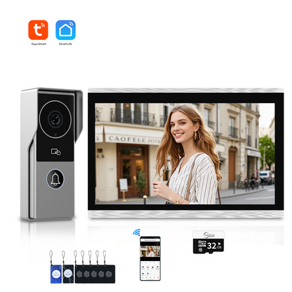 ANJIELOSmart Security Intercom System with 1080P 7/10-inch Touch Screen and Waterproof Door Phone, 140° Ultra-wide-angle Monitoring For Home