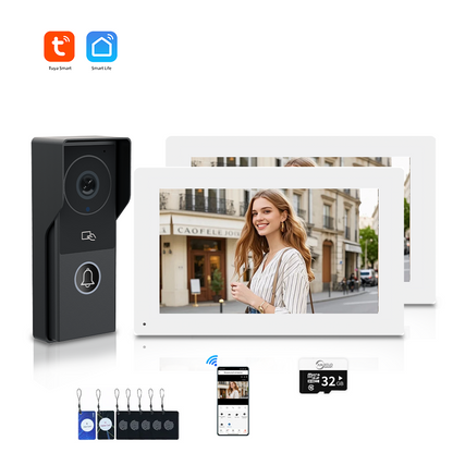 ANJIELOSmart Security Intercom System with 1080P 7/10-inch Touch Screen and Waterproof Door Phone, 140° Ultra-wide-angle Monitoring For Home