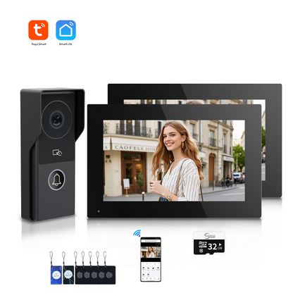 ANJIELOSmart Security Intercom System with 1080P 7/10-inch Touch Screen and Waterproof Door Phone, 140° Ultra-wide-angle Monitoring For Home