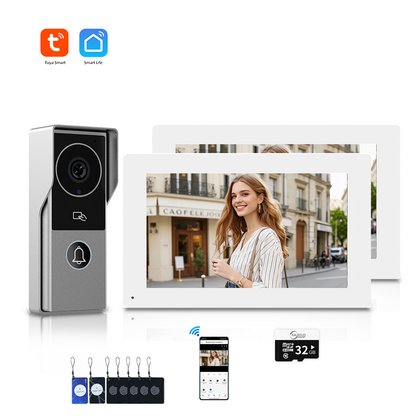 ANJIELOSmart Security Intercom System with 1080P 7/10-inch Touch Screen and Waterproof Door Phone, 140° Ultra-wide-angle Monitoring For Home