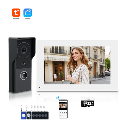 ANJIELOSmart Security Intercom System with 1080P 7/10-inch Touch Screen and Waterproof Door Phone, 140° Ultra-wide-angle Monitoring For Home