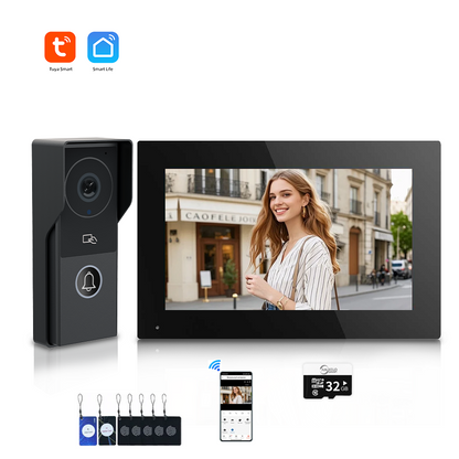 ANJIELOSmart Security Intercom System with 1080P 7/10-inch Touch Screen and Waterproof Door Phone, 140° Ultra-wide-angle Monitoring For Home