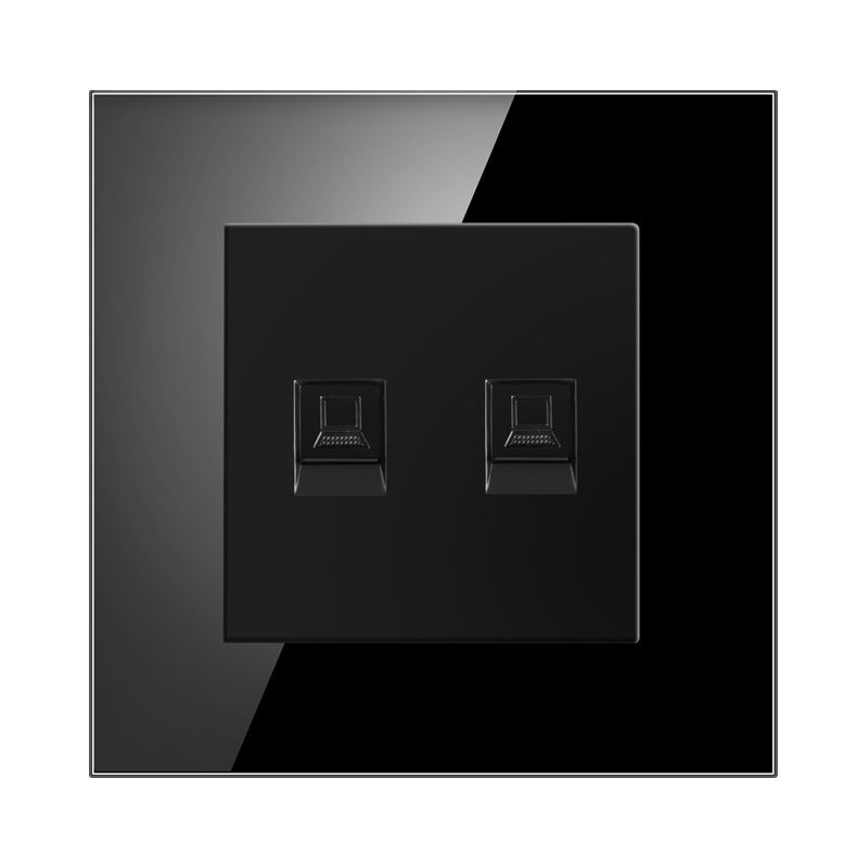 AnjieloSmart 2-Port Network Upgrade Kit EU 86-Type Flush Mount Wall Plate with CAT6 Gigabit Ethernet Sockets
