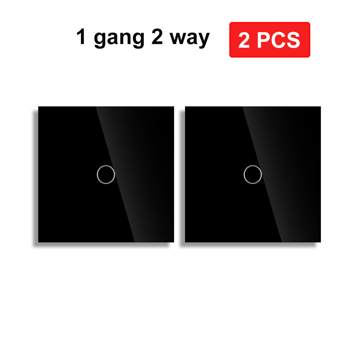 AnjieloSmart European and British standard pure touch double control switch single round tempered glass staircase headboard