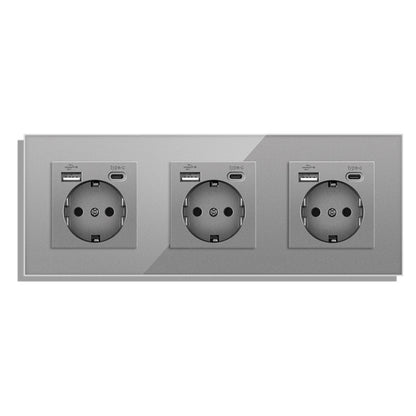 AnjieloSmart European standard wall power socket with USB and Type-C charging ports (German standard).