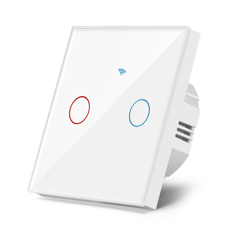 AnjieloSmart European standard graffiti smart WiFi switch with RF433 voice control, compatible with Alexa and Google Home, and features a touch switch.